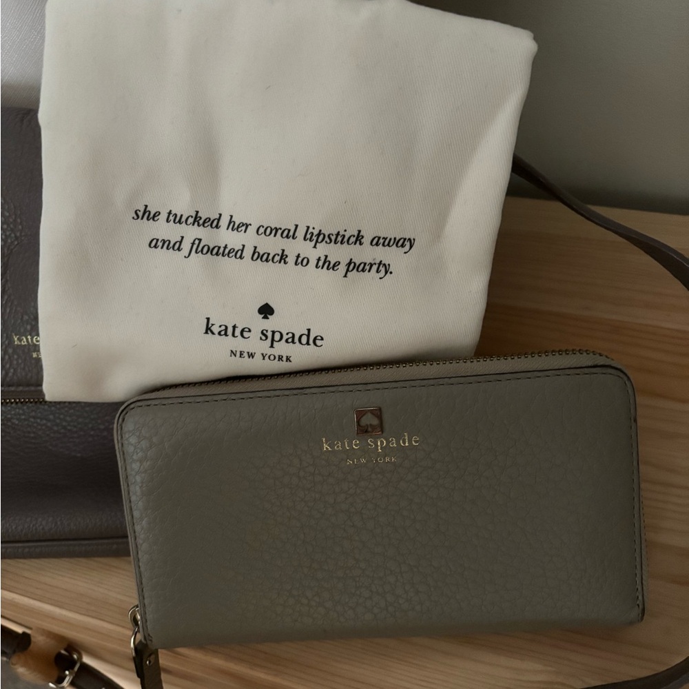 KATE SPADE LOT. Listed Separately - Taupe Wallet- Large 12 slots